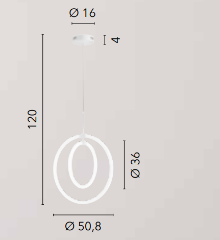 Sospensione LED cerchi diffusori in acrilico struttura in metallo bianco 50W 7300LM luce natura 4000°k HALO Sospensione LED cerchi diffusori in acrilico struttura in metallo bianco 50W 7300LM luce natura 4000°k HALO